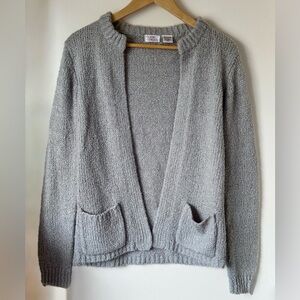 Vintage Gray Open Front Cardigan Small